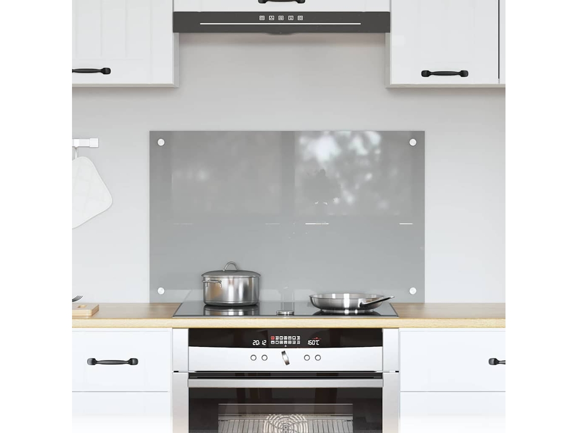 Vidaxl Painel De Cozinha Cinzento-claro 80 X 50 Cm Vidro Temperado