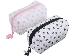 7 Estojo para Maquiagem, com Zíper, Estojo Aa Bow Bolsa de Maquiagem Grande e Lisa com Zíper CHABERLU