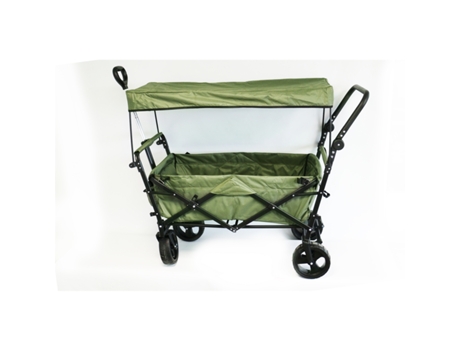 Bollerwagen Premium Xxl Carretilla Plegable, Verde Aceituna Techo Vedes