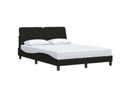 Vidaxl Estrutura De Cama Sem Colchão 120x200 Cm Tecido Preto