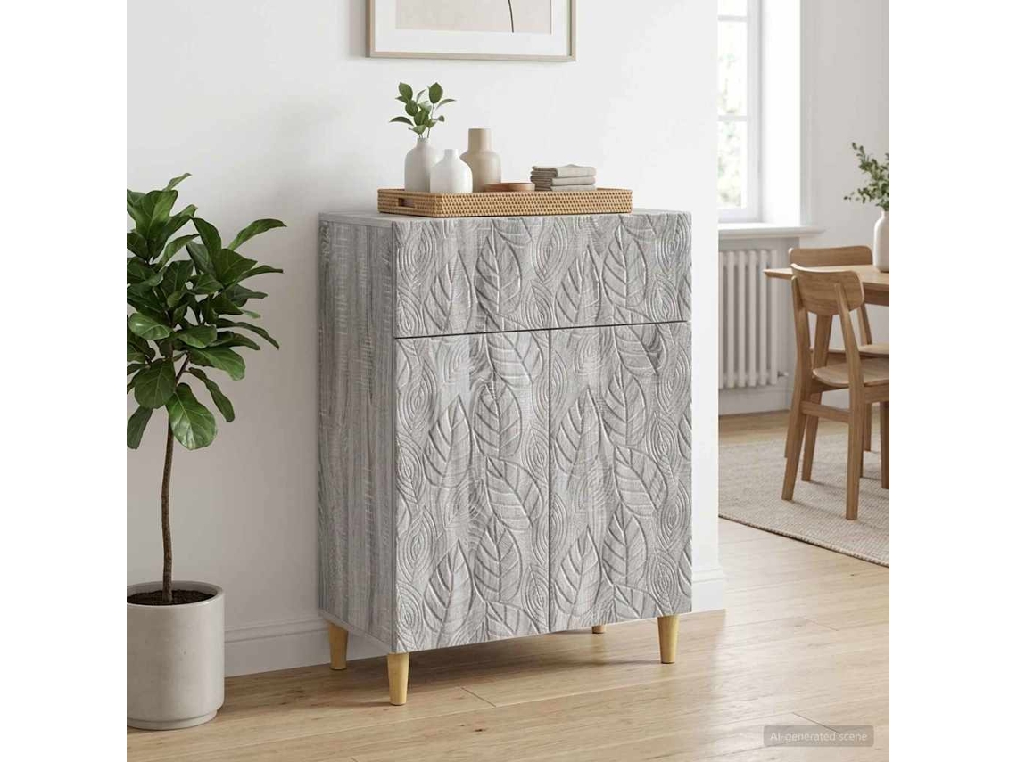 Vidaxl Buffet Sonoma Cinzento 66 X 34,5 X 90 Cm Derivados De Madeira