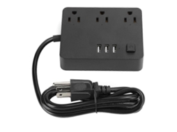 Régua De Energia Inteligente De Mesa Com Carregamento Rápido, 3 Tomadas, 3 Portas Usb, Plugue Americano Olysi Shop (100 240v)