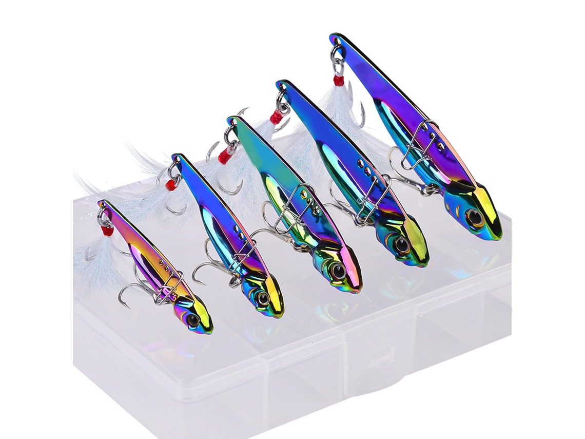 Isca Vib Metal para Peixes 5pcs Brilhante