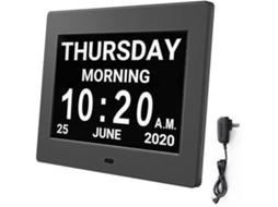 Relógio Do Dia Do Alarme Do Calendário Digital Com Tela Grande De 8'', Am Pm, 5 Alarme, Relógios De Demência Levaram Calendário De Mesa Eletrônico
