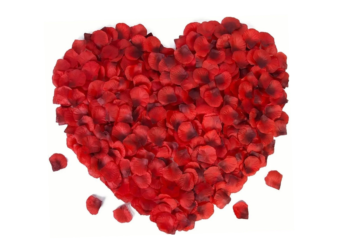 2000 pétalas de rosas artificiais vermelhas 3D em formato natural para decoração