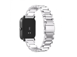 Bracelete Aço Stainless Lux com Ferramenta Xiaomi Amazfit Bip Gtr e Gts Silver