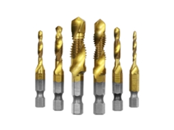 Conjunto De 6 Brocas Compostas Com Haste Hexagonal, Conjunto De Brocas Para Roscas, M3 X 0, 5 M4 X 0, 7 M5 X 0, 8 M6 X 1 M8