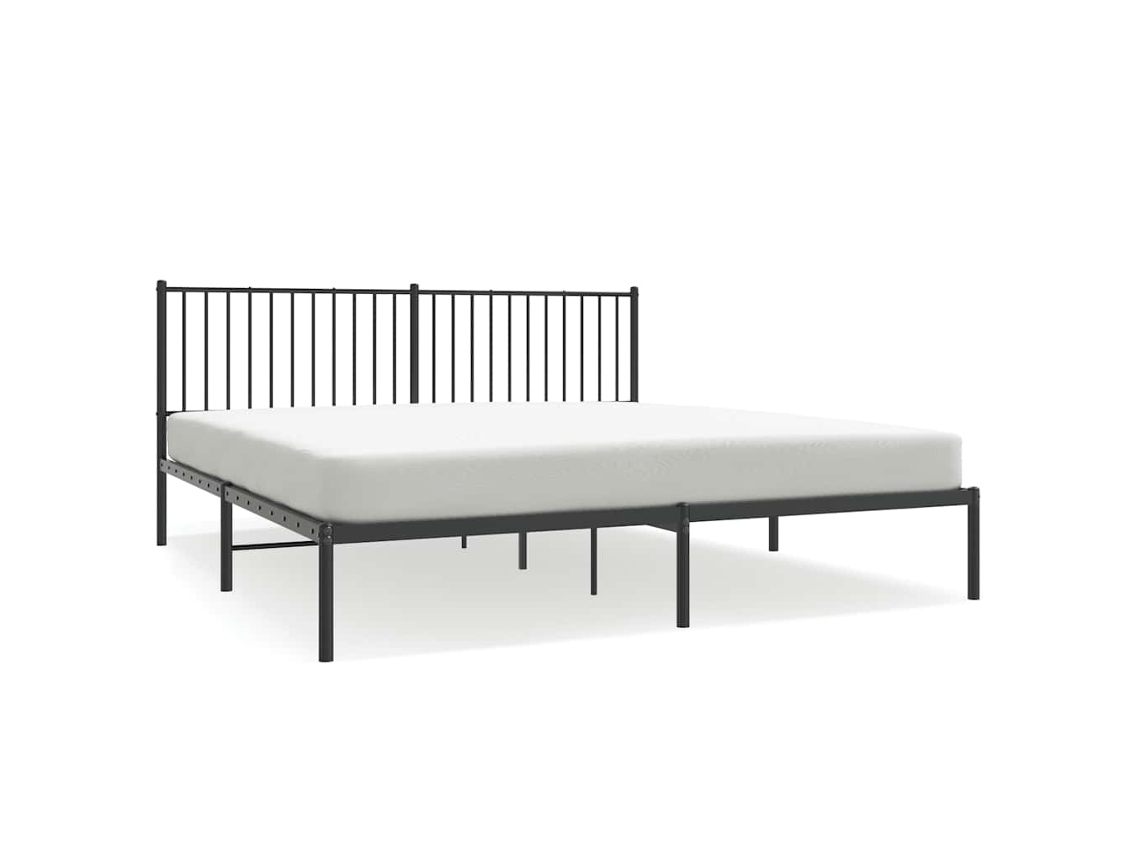 Estrutura de Cama com Cabeceira Metal Preto MAISON EXCLUSIVE 183x213 cm