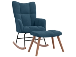 Cadeira Balanço com Banco Veludo Azul MAISON EXCLUSIVE