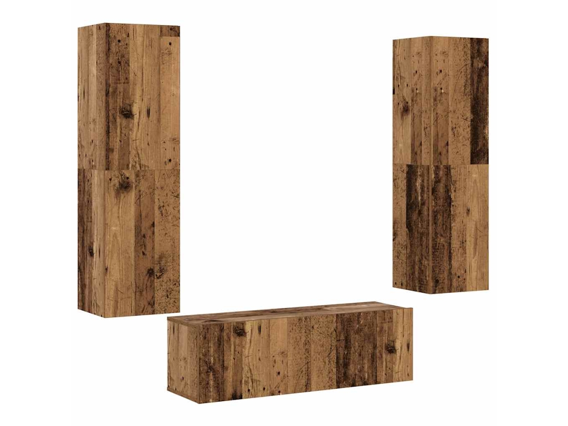 Tv Cabinet Set, Tv Cabinet Sets Vidaxl Marrom Madeira Processada (n/a)