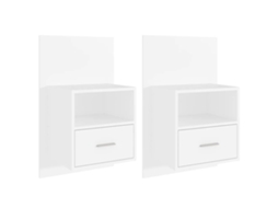 Wall-mounted Bedside Cabinet, Wall-mounted Bedside Cabinets Vidaxl Branco Madeira Processada (n/a)