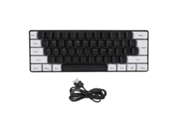 Teclado Gamer USB 61 Teclas RGB backlit, ergonômico, compacto com fio para PC e Laptop com MARCA