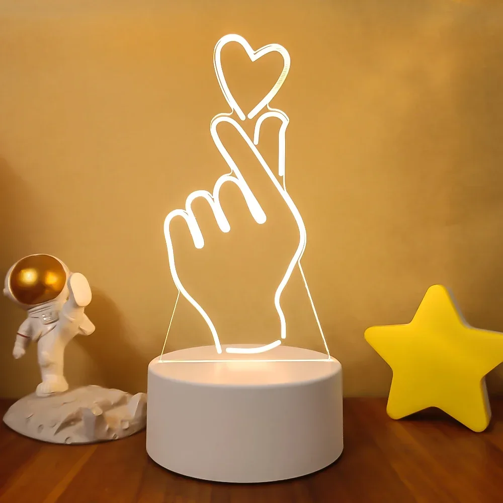 Luminária Noturna Led 3d Criativa, Luz Decorativa para Casa MDUG (luz Quente)