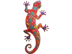 Lqz358 Adesivos de Parede Decorativos em Metal Escultura 3D Exclusivos para Casa e Sala de Estar (vermelho, 38 x 27 cm)