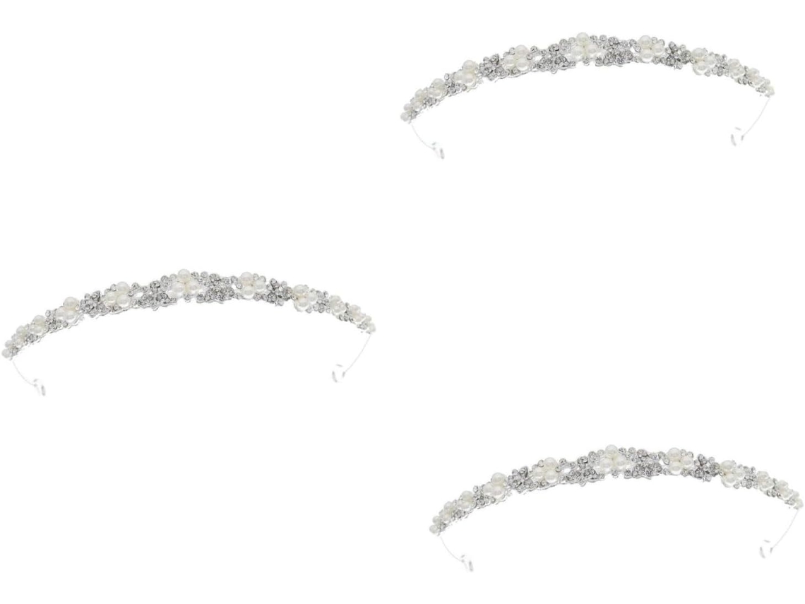 Conjunto De 3 Tiaras De Cabelo Com Strass - Acessório Elegante Para Casamentos, Festas E Muito Mais.