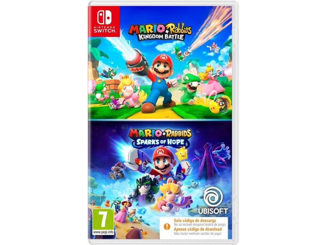 Jogo NSW Mario  Rabbids Double Pack (Código de Descarga na Caixa)