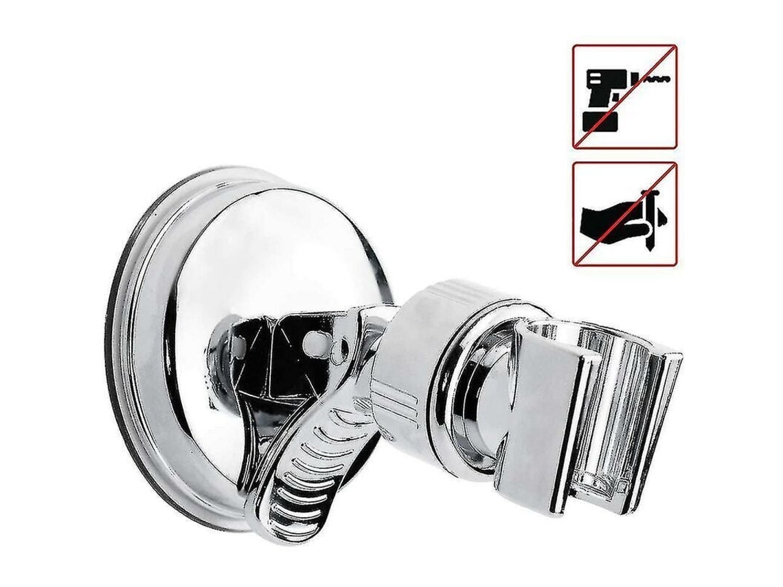 Lurelia Suporte Ventosa Para Chuveiro Abs Cromado 7 Cm Ajustável Sem Furação