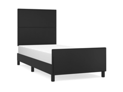 Bed Frame With Headboard, Bed Frames With Headboards Vidaxl Preto Couro Artificial (90 X 200 Cm)