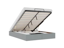 Estrutura da cama otomana VIDAXL Cinzeto Tecido (140x190 cm)