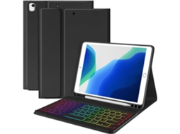Capa Teclado Bluetooth Czhhmart Para Ipad Air3/pro (10.5) Polegadas,teclado Magnético Retroiluminado (negro)