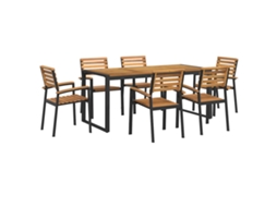 Maison Exclusive - Conj. Jantar P/ Jardim 7 Pcs Madeira De Acácia Maciça E Metal