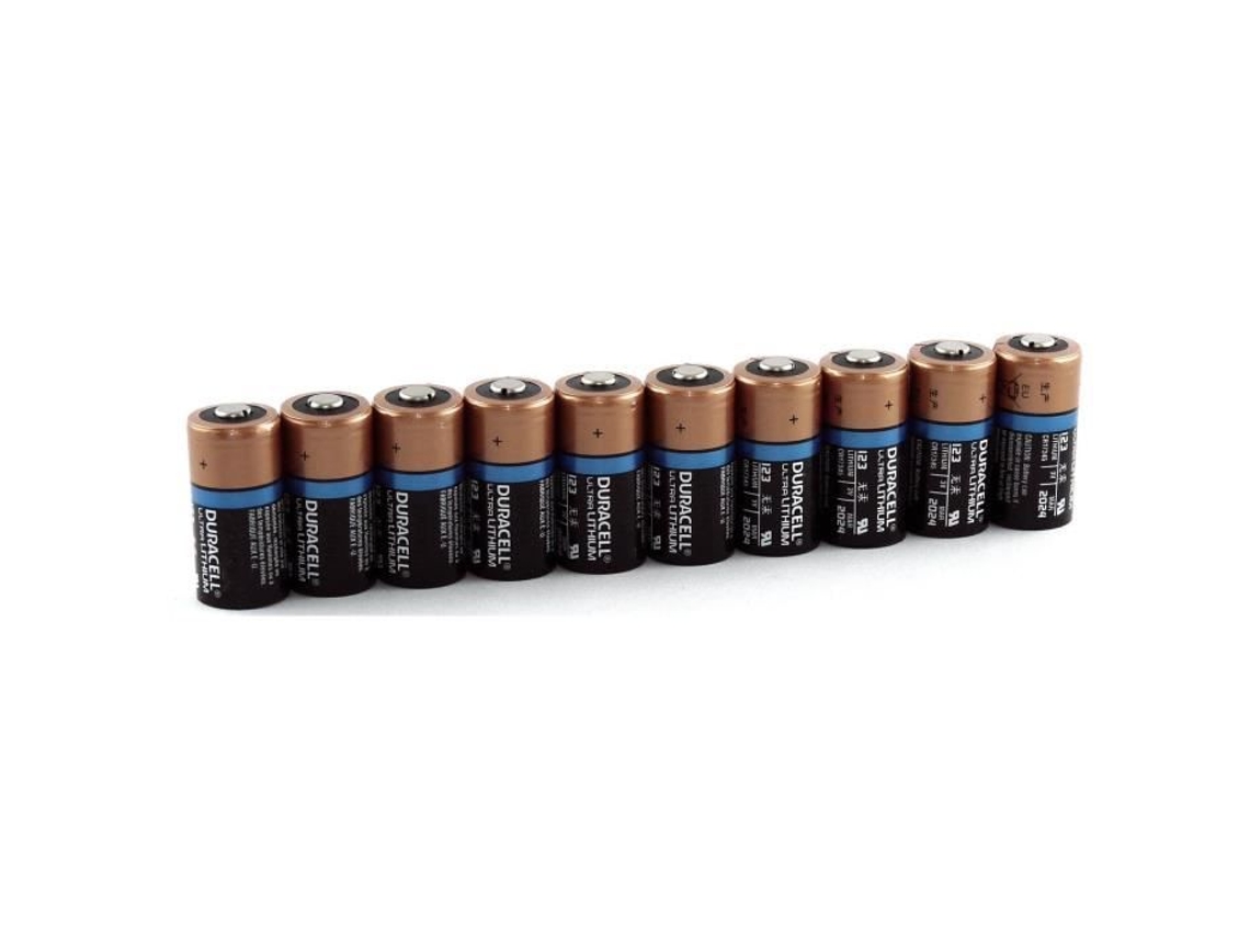 10 X Bateria de Lítio de Foto Cr123 Cr123A Bulk Bulk 3V DURACELL Ultra