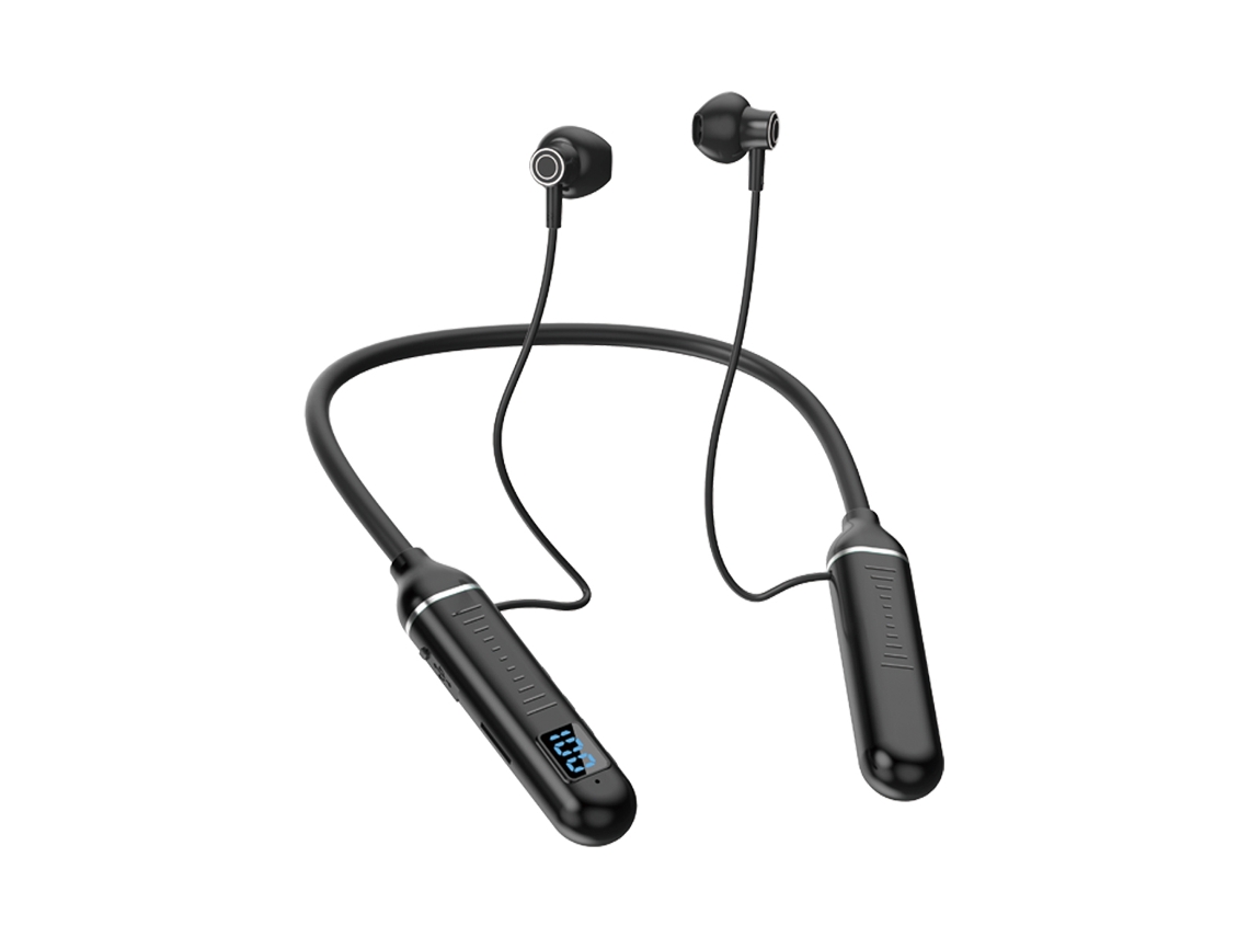 Fones de Ouvido Esportivos Sem Fio Bluetooth, com Tela de Exibição e Faixa Magnética para o Pescoço, Bateria de Alta Capacidade MDUG