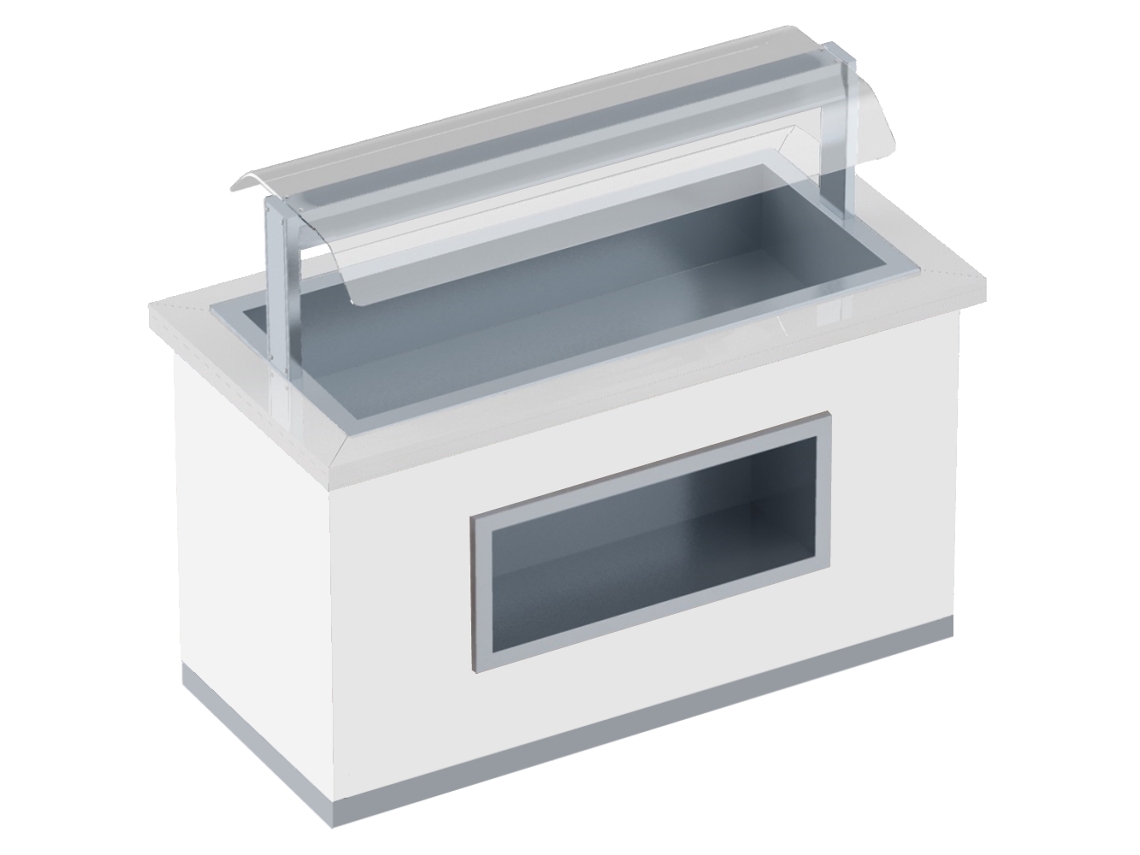 Buffet Quente Com Banho Maria E Protetor De Tela 5 Gn 1/1 150 Acabamento Ww 2000x850x1320 Mm 4960 W 230/1v 11057ww1 Eurast