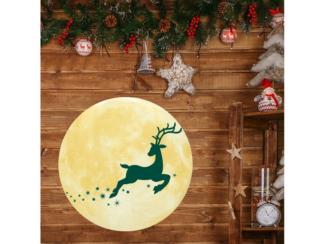 Eoocoo Adesivo De Parede Lua De Veado (luminoso, Natal)
