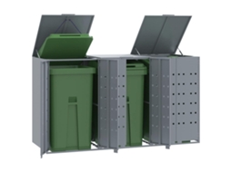 Vidaxl Abrigo Para 3 Caixotes Do Lixo 207x79x117 Cm Aço Cinzento