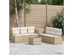 Vidaxl Conjunto De Sofás 8 Unid. Bege E Branco Creme