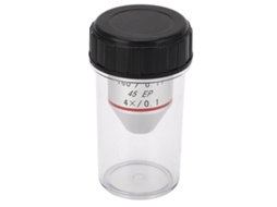 Lente objetiva acromática 4x RMS, para microscópio biológico, metálica, revestida, rebote automático S/MARCA