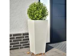 Vidaxl Vaso/floreira De Jardim 2 Pcs 35x35x75 Cm Aço Branco