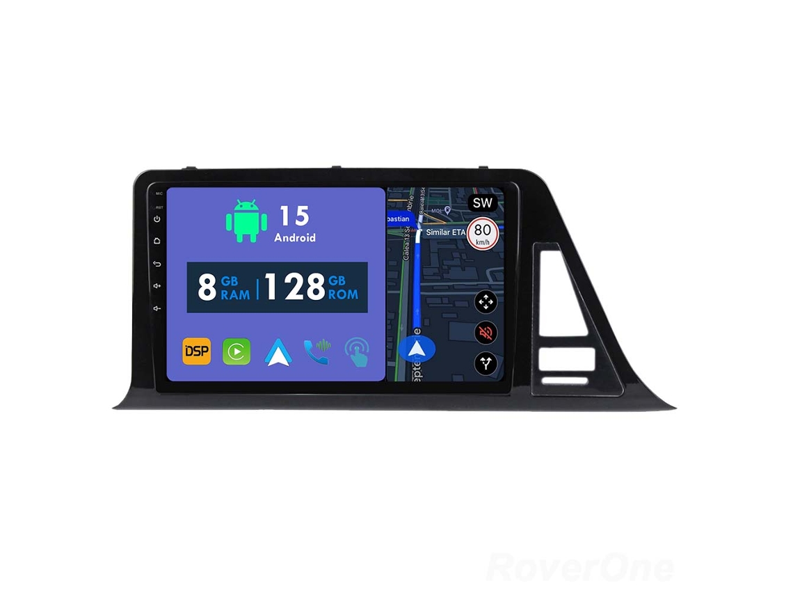 Auto Rádio Carro Bluetooth Autoradio 8GB RAM 128G ROM CarPlay Navegação GPS Ecrã Táctil RoverOne para Toyota C-HR CHR 2016-2020  