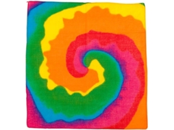 Cachecol Hippie Tie-dye Multicolorido 55x55 Cm