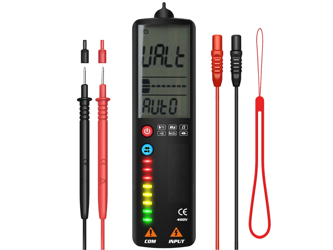 Multímetro Digital Inteligente LCD Bivolt com Detector de Tensão, Resistência e Frequência | S/MARCA