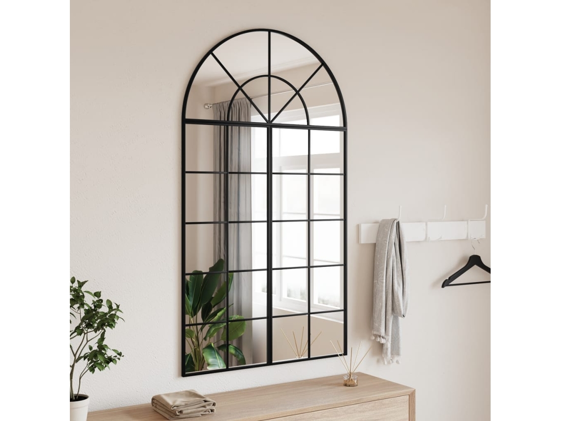 Espelho De Parede Arqueado 80x140 Cm Ferro Preto DKD HOME DECOR