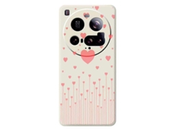 Capa Tkdaddy Para Xiaomi 15 Ultra Com Estampa De Amor Rosa E Bordas Retas Em Tpu, Capa Traseira Bege