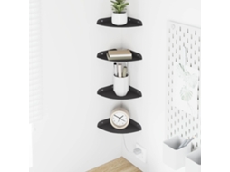 Vidaxl Prateleira Flutuante Com Prateleira 4 Pcs Preto 15 X 15 X 2 Cm