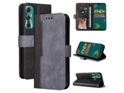 Capa De Couro Flip Horizontal Com Costura Colorida Para Infinix Hot 11