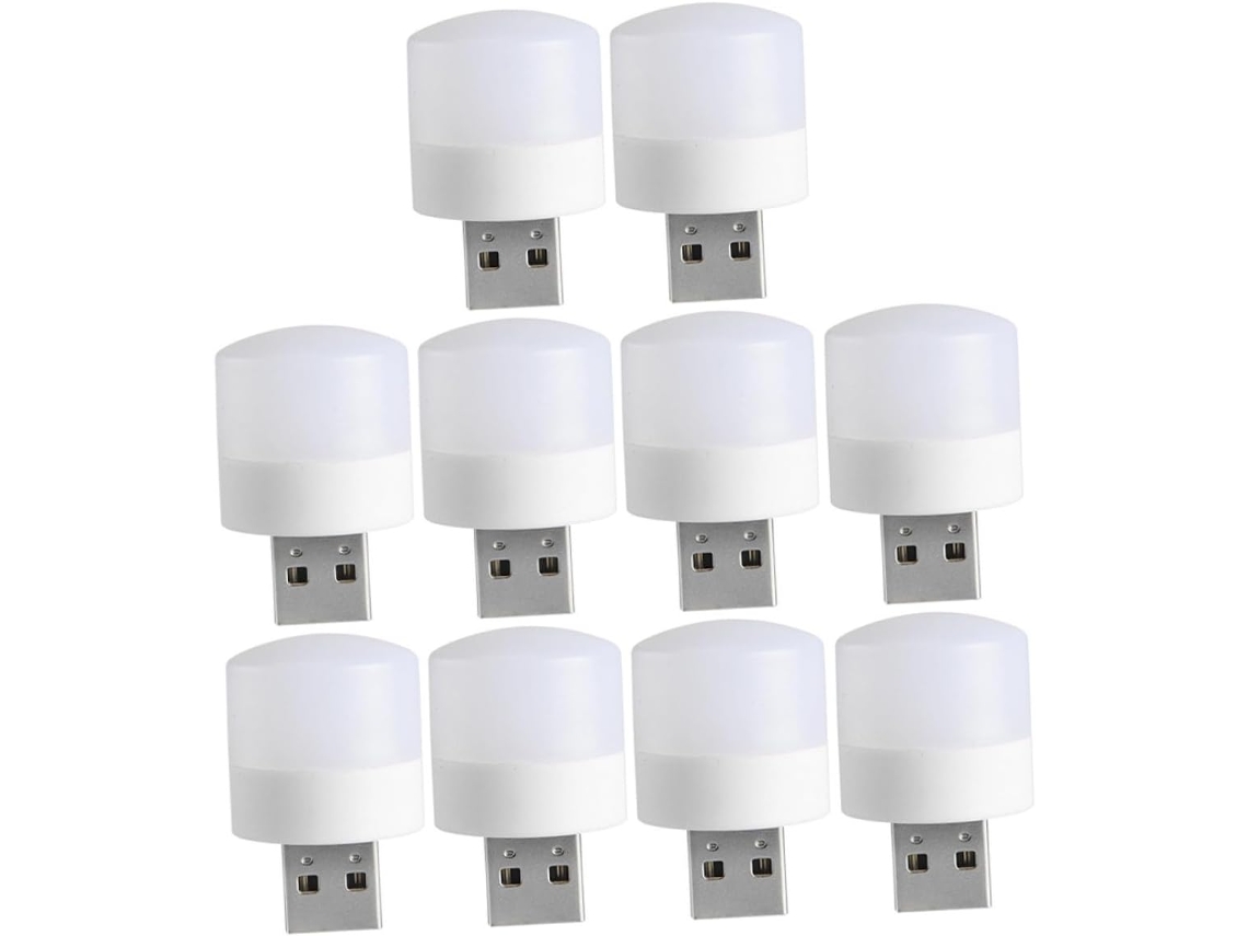 Conjunto De 10 Peças Luz Noturna Led Usb Portátil Ultra Mini