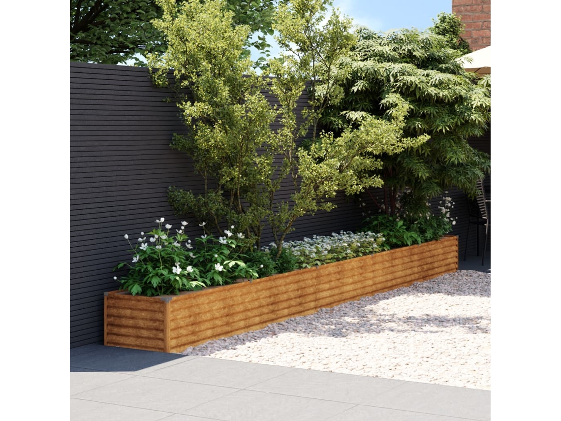 Canteiro Elevado De Jardim 482x50x36 Cm Aã§o Corten Dkd Home Decor