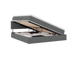 SYFAX™ Cama de Armazenamento Led com Colchão Cinzento escuro