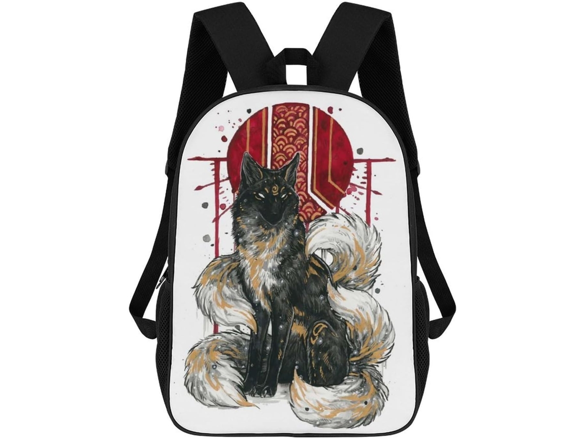 Mochila Escolar Kitsune Impressa Em 3d Para Crianças, Meninos, Alunos Do Ensino Fundamental E Médio, 43 Cm