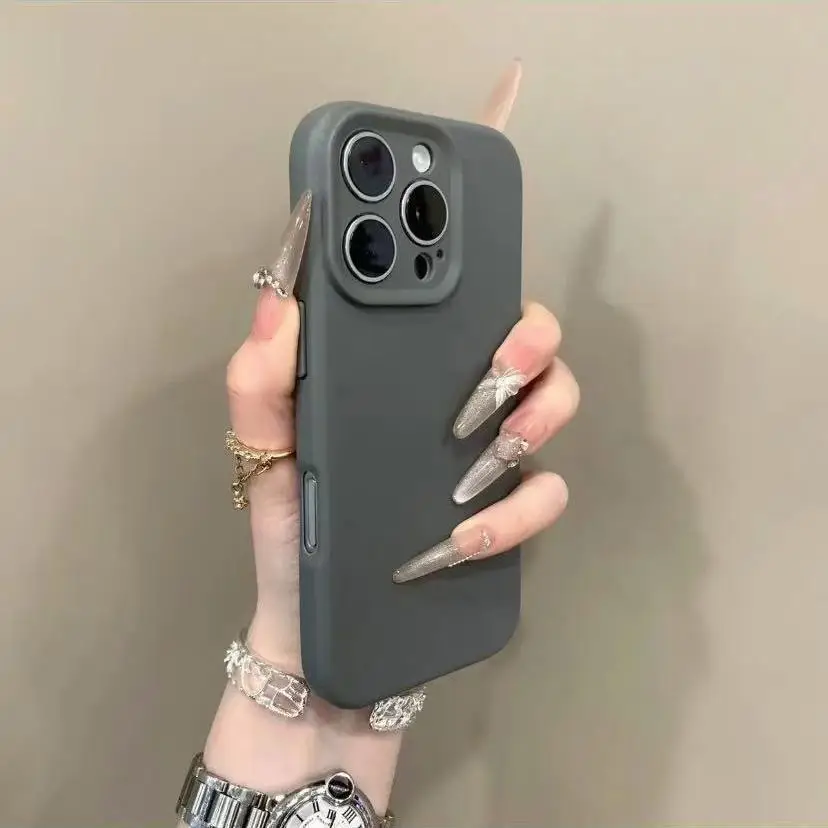 Capa De Celular Em Tpu De Silicone Macio Fosco (cinza)