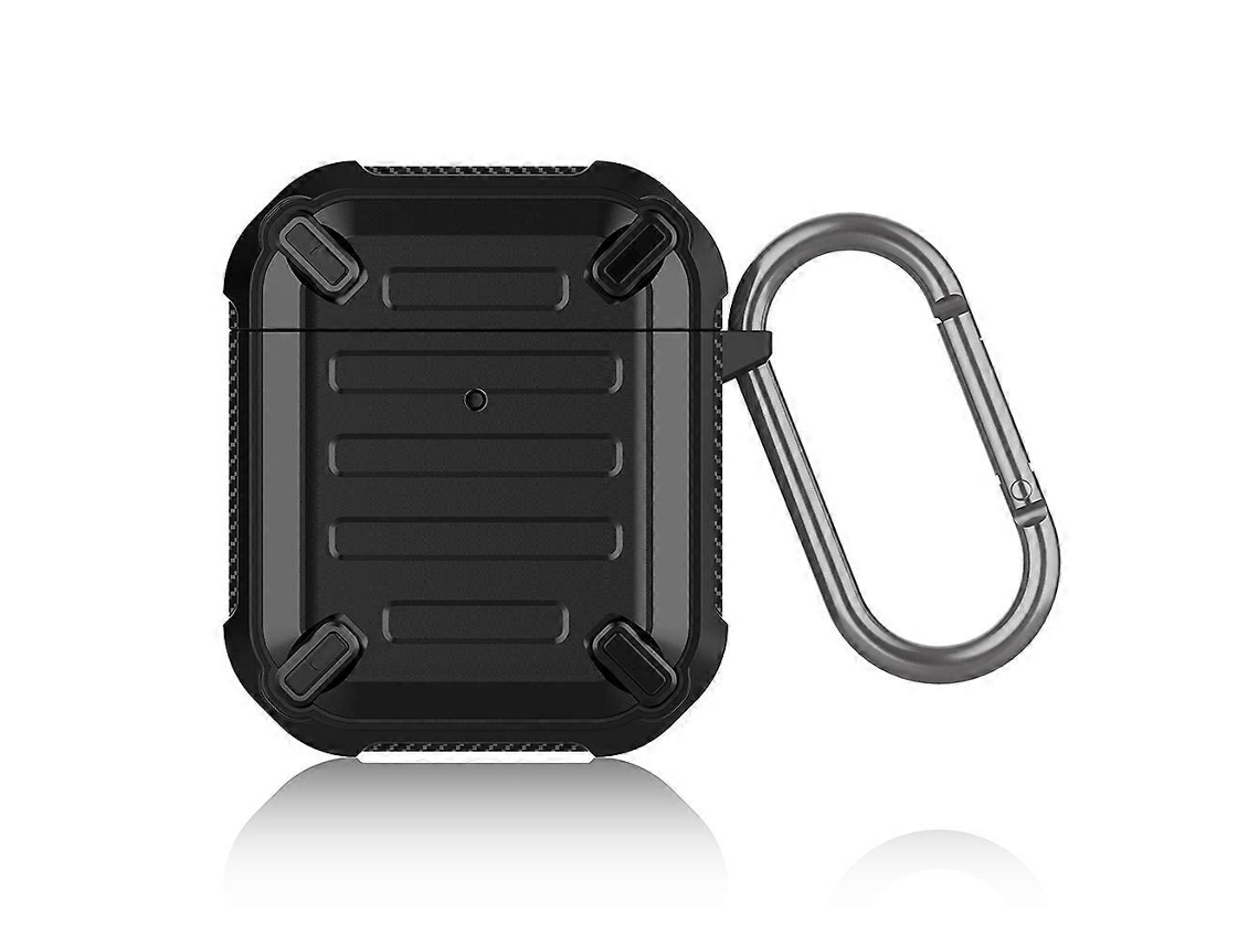 Fones De Ouvido Sem Fio À Prova De Choque, Espada Afiada, Armadura De Silicone, Capa Protetora Para Airpods 1/2, Preto Ushion