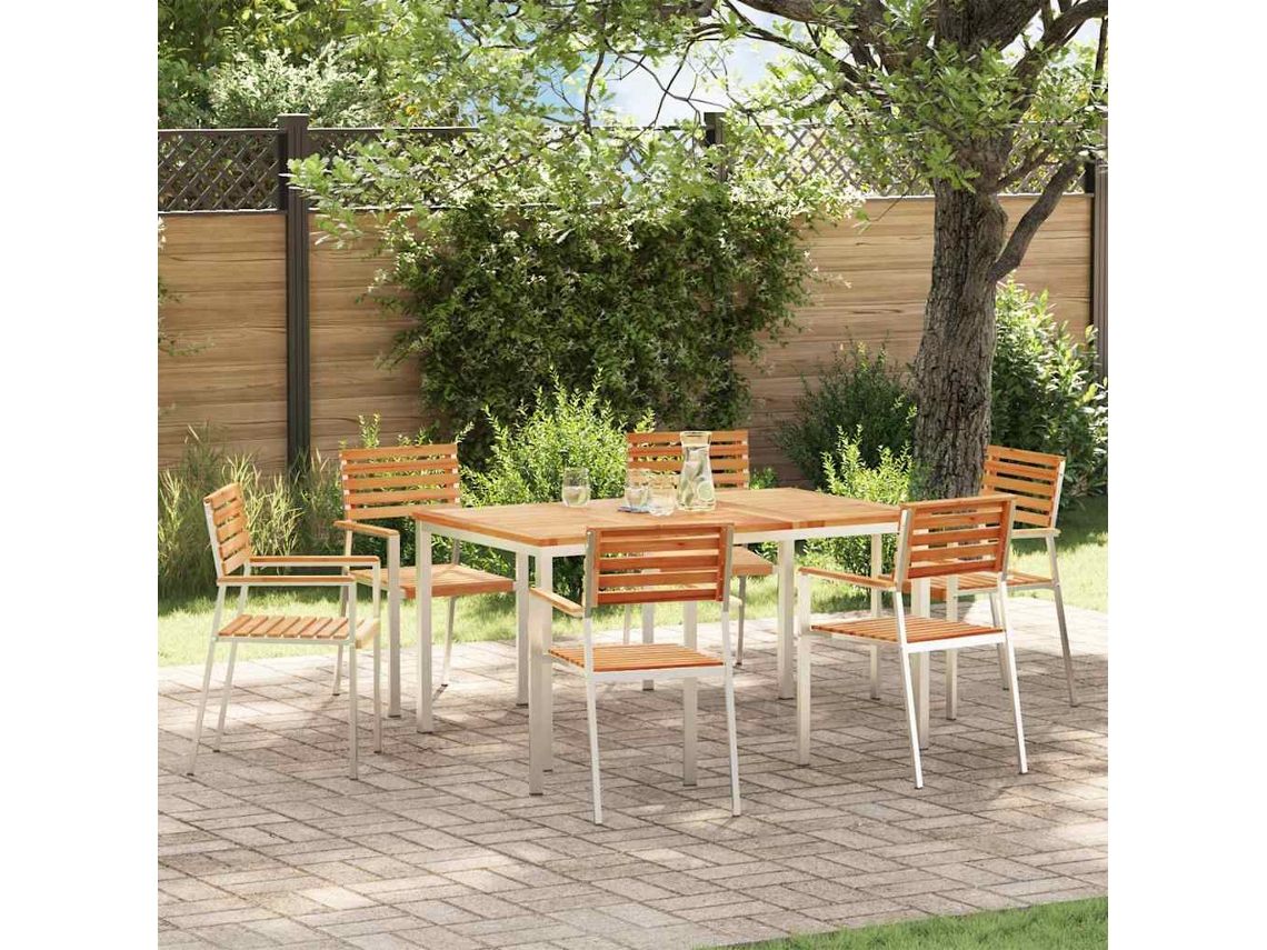 Vidaxl Conjunto De Jantar Para Jardim 7 Pcs