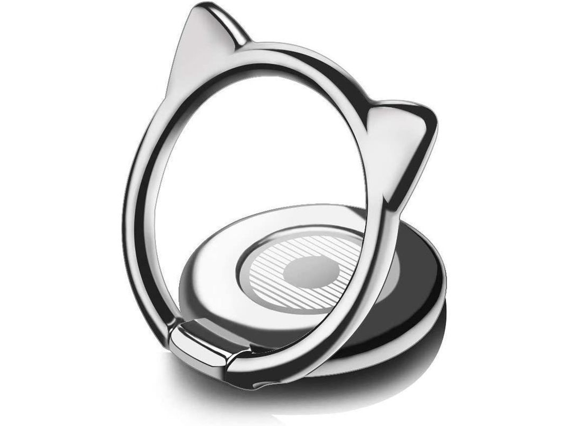 2026 suporte de Telefone Anel Gato Ultra Fino Rotação 360 Graus Universal Prata