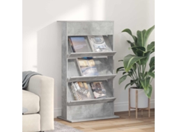 Vidaxl Estante De Revistas Cinzento 70 X 41 X 126 Cm