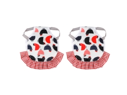 2pcs sela avental de galinha protetor de penas, asa elástica acessórios para aves branco+vermelho | S/MARCA